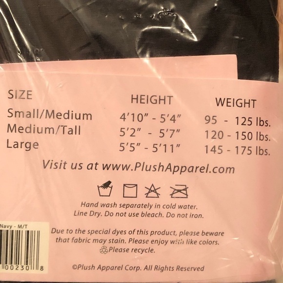 Plush Full Foot Tights Navy Size Medium NWT - Picture 8 of 8